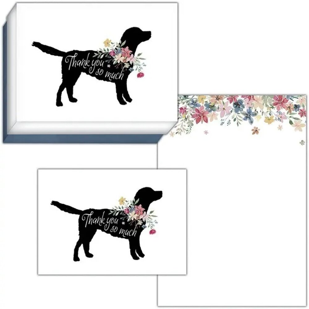 Black Lab‎ "Thank You" Card Stationary Set (BRAND NEW IN DECORATIVE BOX!!)